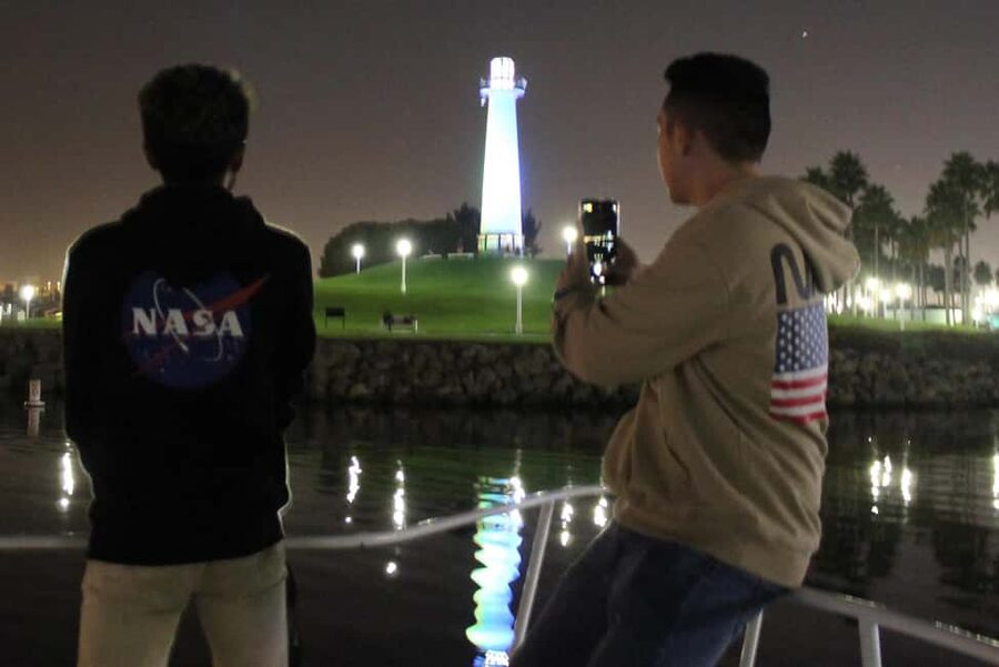 Long Beach: Private Night Yacht Cruise With City Lights - Canadian Forces beach and the limits of a one-hour ride