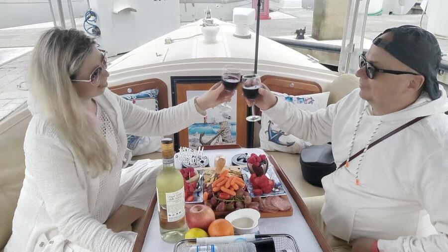 Romantic Boat Cruise with Wine & Cheese or Surprise Dinner - A quiet electric ride through Marina del Rey