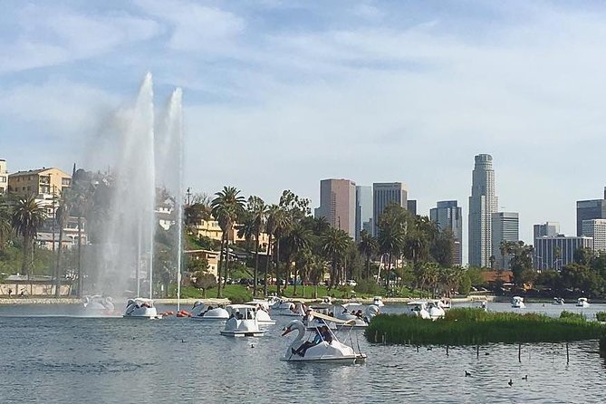 Swan Boat Rental in Echo Park - At Echo Park Lake, the swan is the sightseeing vehicle